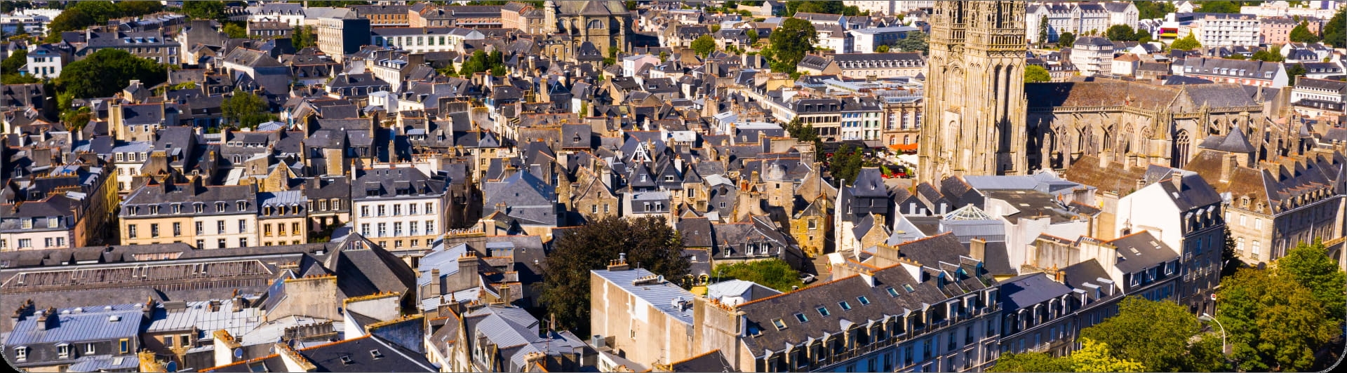 Photo de la ville de Quimper vu du ciel